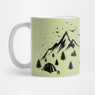 Mountains And Forest silhouette Mug